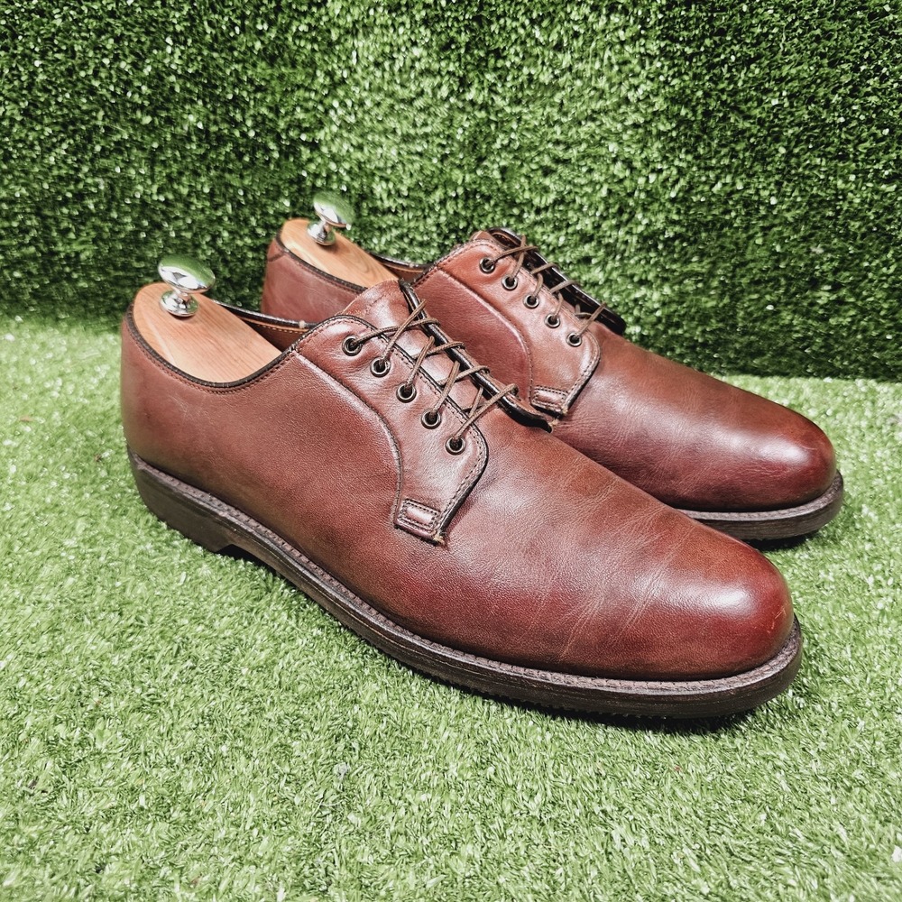 WALK OVER Brown Leather Plain Toe Oxfords Casual Dress Shoes USA Mens 10.5 C/A